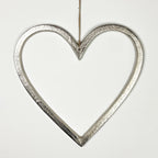 29cm Large Metal Hanging Heart Decoration – Aluminium