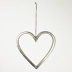 29cm Large Metal Hanging Heart Decoration – Aluminium