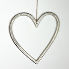 29cm Large Metal Hanging Heart Decoration – Aluminium