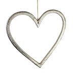29cm Large Metal Hanging Heart Decoration – Aluminium