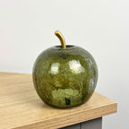 12.5cm Green Crackle Glass Apple LED Light Up Ornament