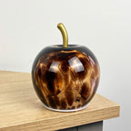 12cm 'Leopard Print' Glass Apple LED Light Up Ornament