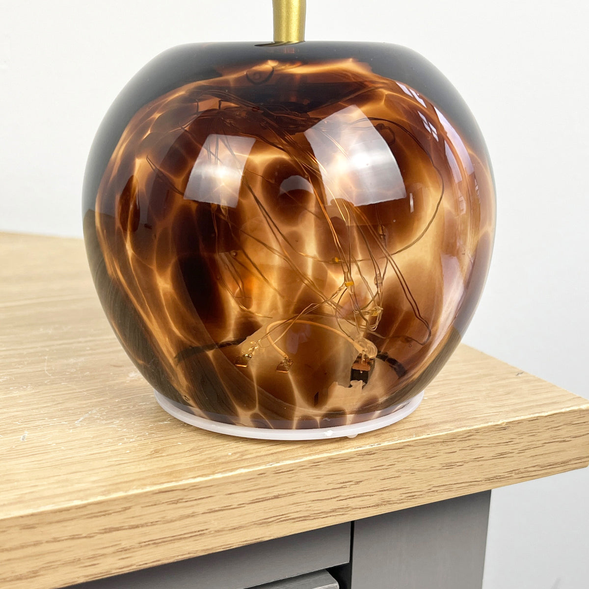 'Leopard Print' Glass LED Mood Light Apple & Pear Ornaments