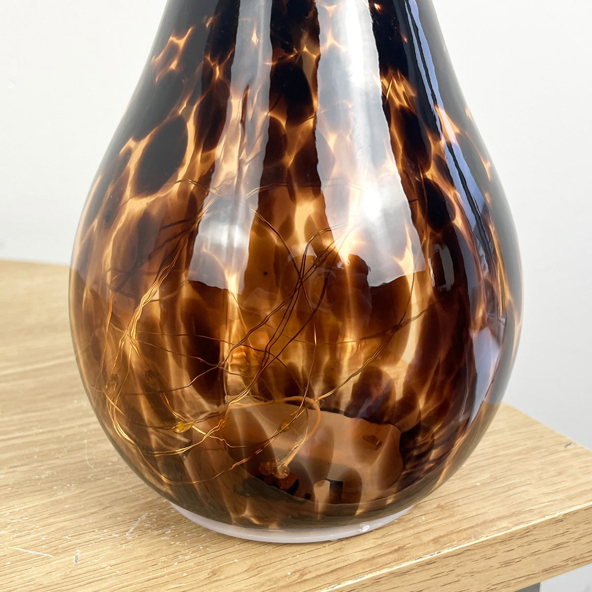 'Leopard Print' Glass LED Mood Light Apple & Pear Ornaments