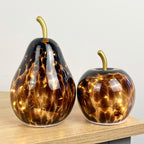 'Leopard Print' Glass LED Mood Light Apple & Pear Ornaments