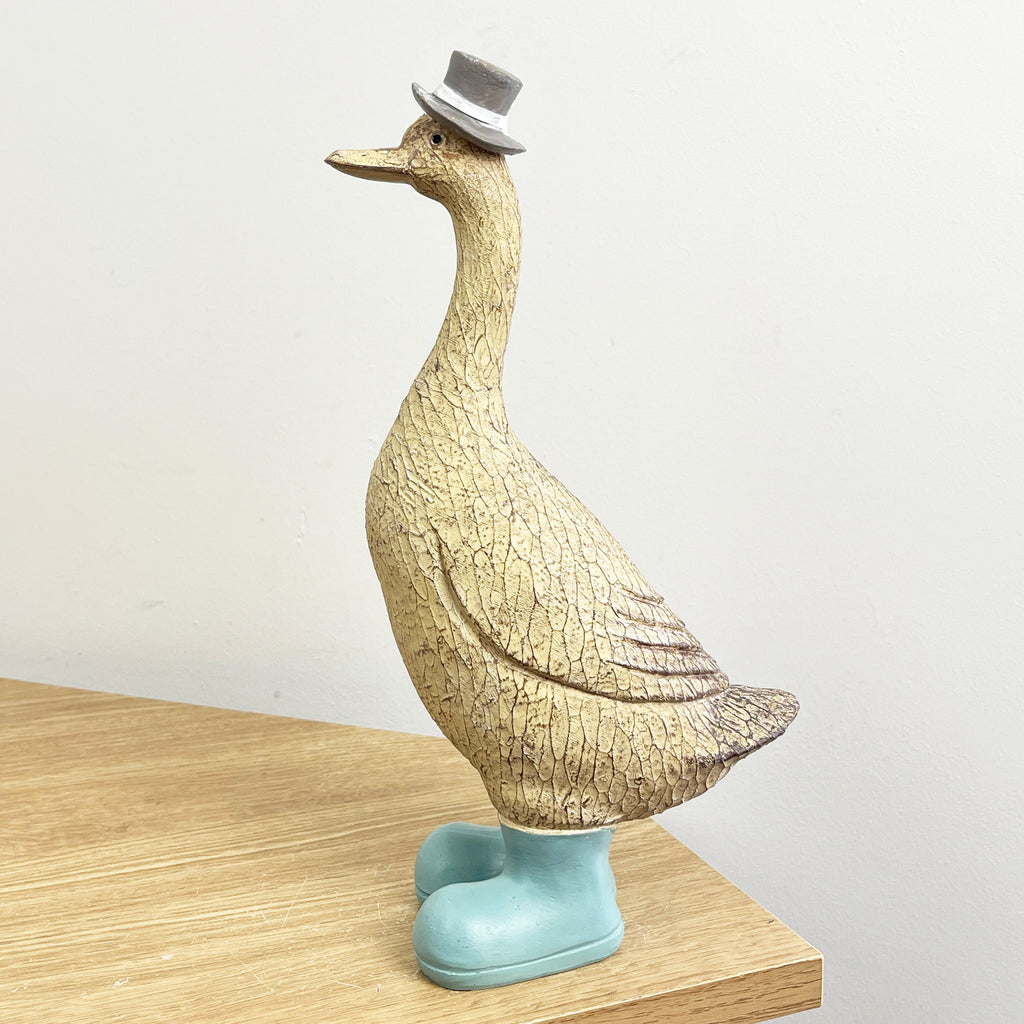 28.5cm Rustic Duck in Wellies Ornament - Resin