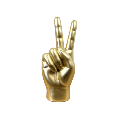 21.5cm Gold Peace Hand Sign Ornament - Resin