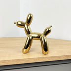 Small Gold Balloon Dog Ornament - Ceramic