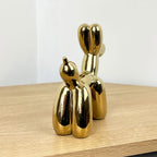 Small Gold Balloon Dog Ornament - Ceramic
