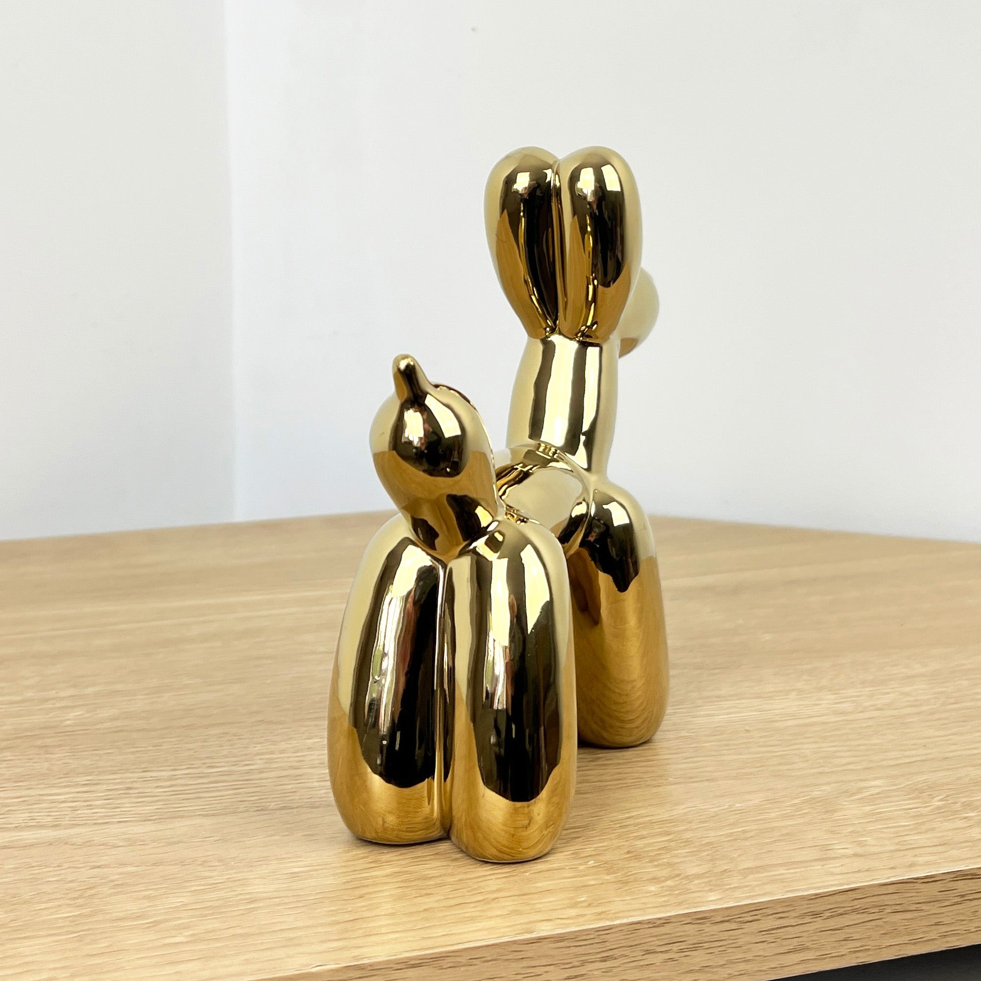 Small Gold Balloon Dog Ornament - Ceramic