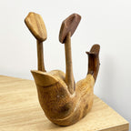 Handmade Wooden Duck Wine Bottle Holder