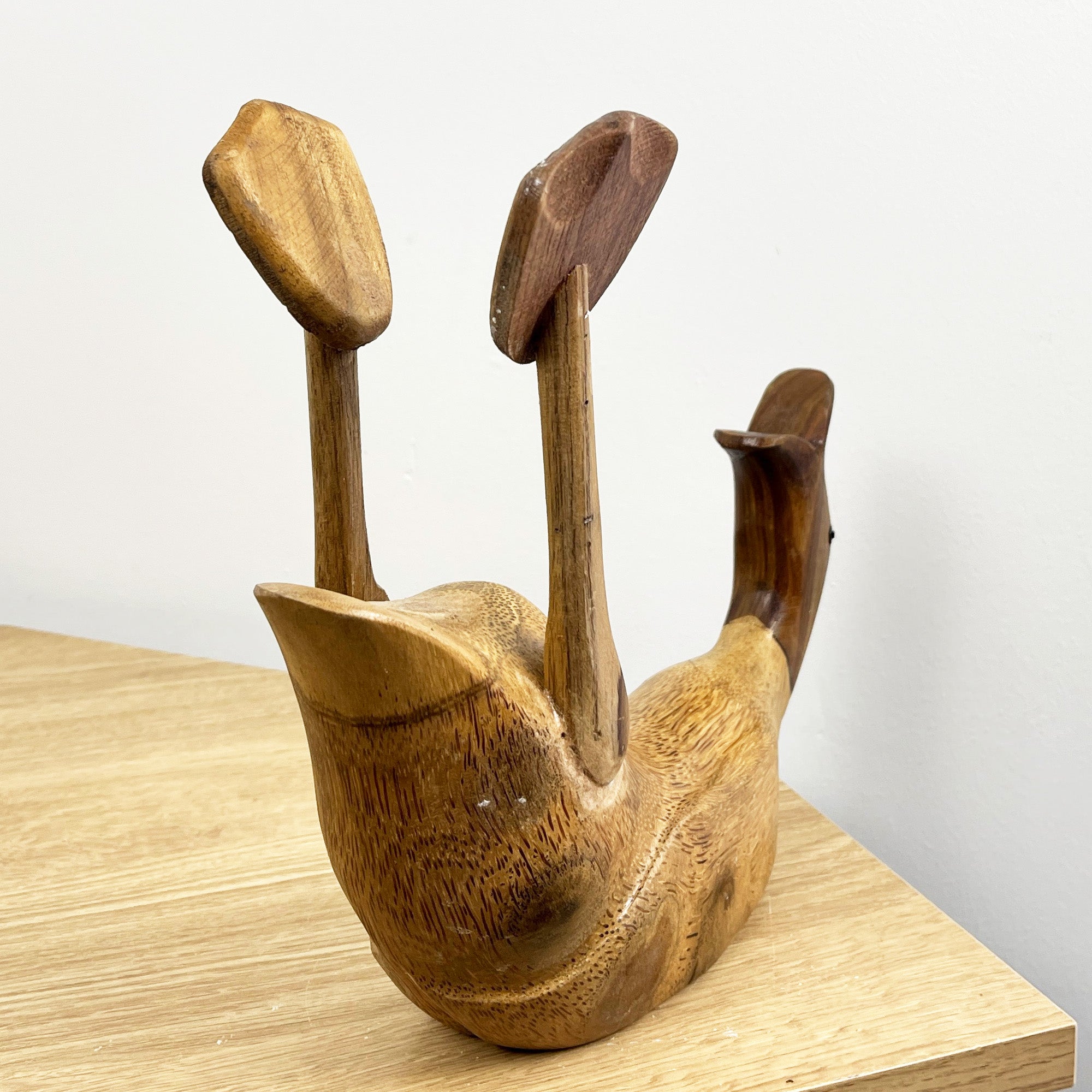 Handmade Wooden Duck Wine Bottle Holder