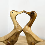 26cm Kissing Ducks Ornament - Wood