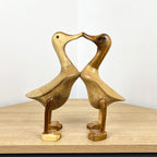 26cm Kissing Ducks Ornament - Wood