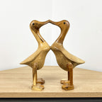 26cm Kissing Ducks Ornament - Wood