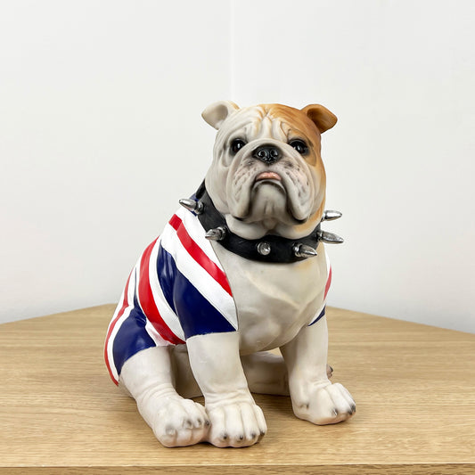 22cm Union Jack Sitting British Bulldog Ornament