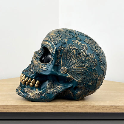 20cm Large Aztec Skull Ornament - Resin