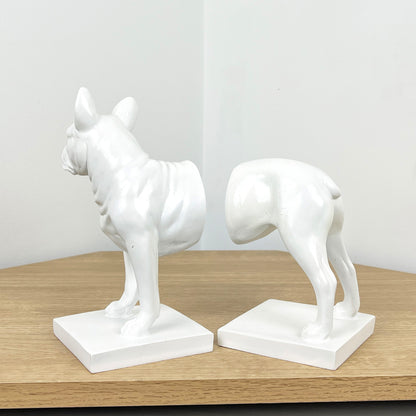 White French Bulldog Bookends - Resin