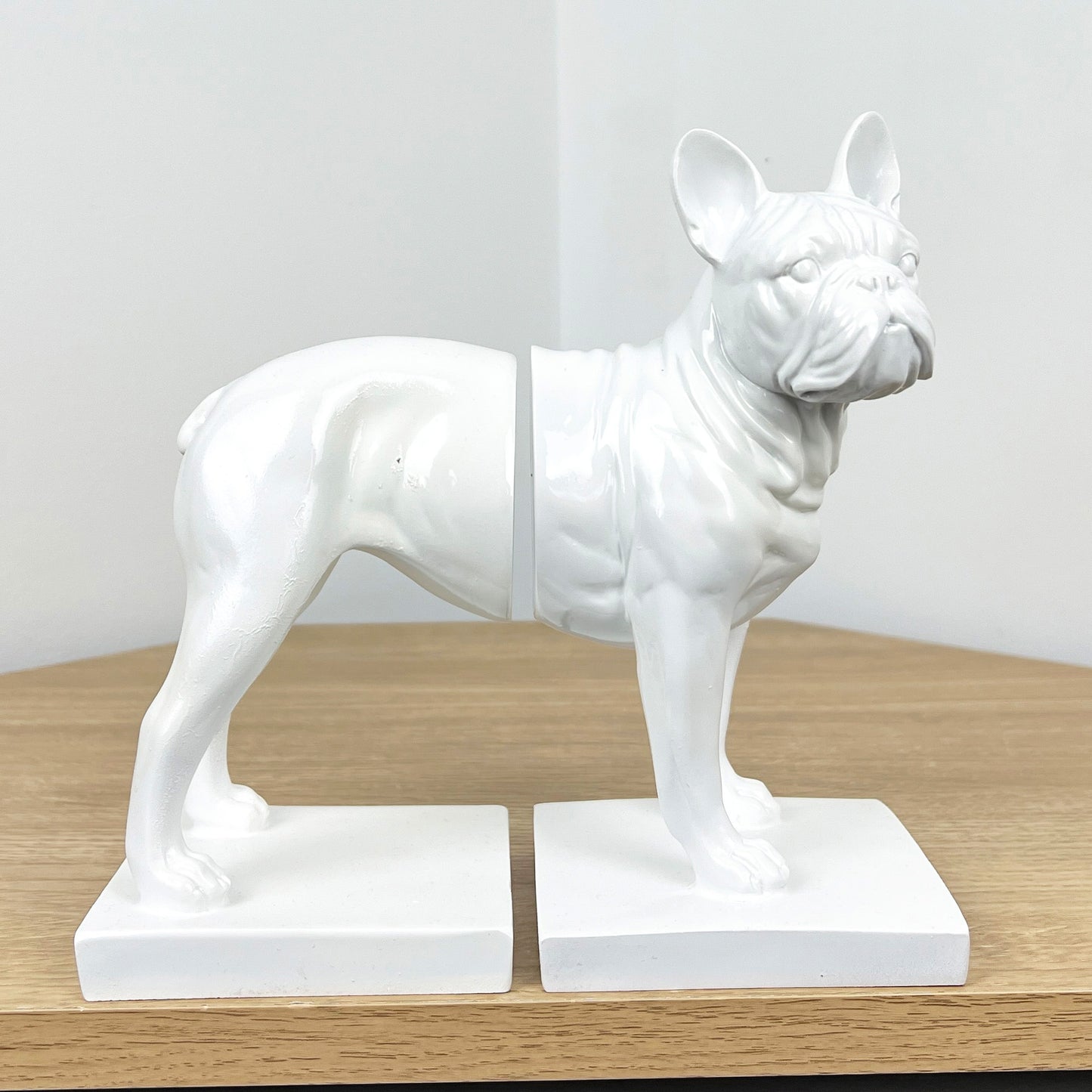 White French Bulldog Bookends - Resin