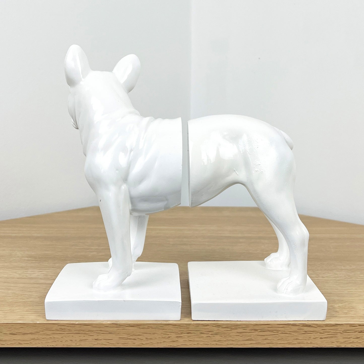 White French Bulldog Bookends - Resin