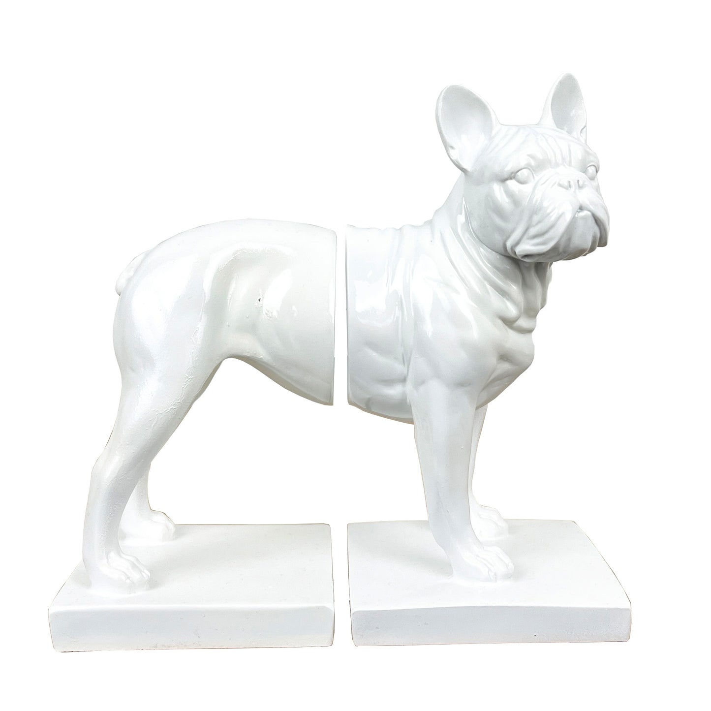 White French Bulldog Bookends - Resin