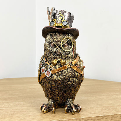 23.5cm Steampunk Owl Ornament - Resin