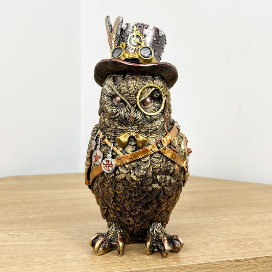 23.5cm Steampunk Owl Ornament - Resin