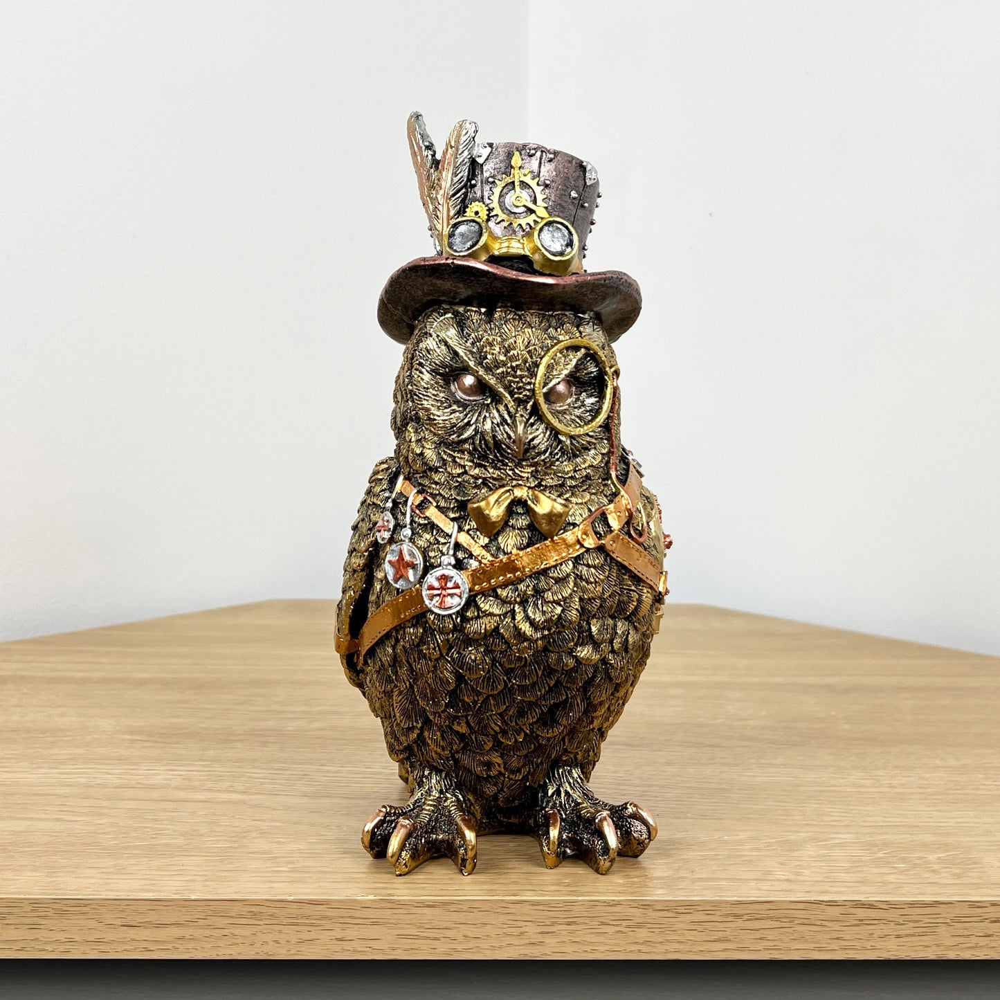 23.5cm Steampunk Owl Ornament - Resin