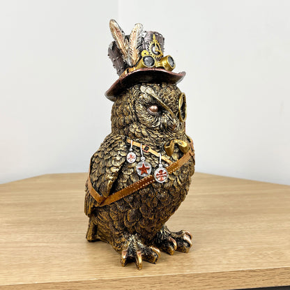 23.5cm Steampunk Owl Ornament - Resin