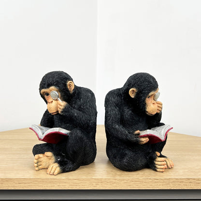 Pair of Monkey Bookends - Resin