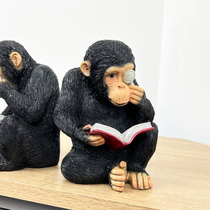 Pair of Monkey Bookends - Resin