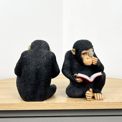 Pair of Monkey Bookends - Resin