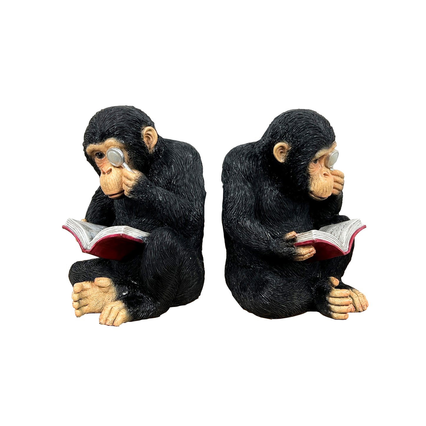 Pair of Monkey Bookends - Resin