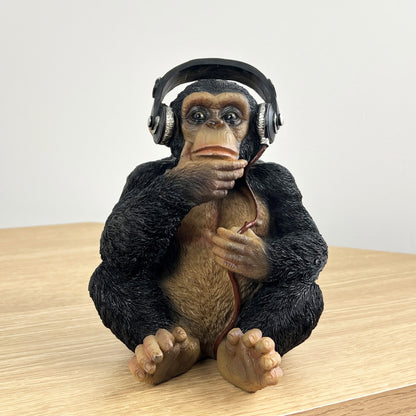 Monkey wearing Headphones Ornament