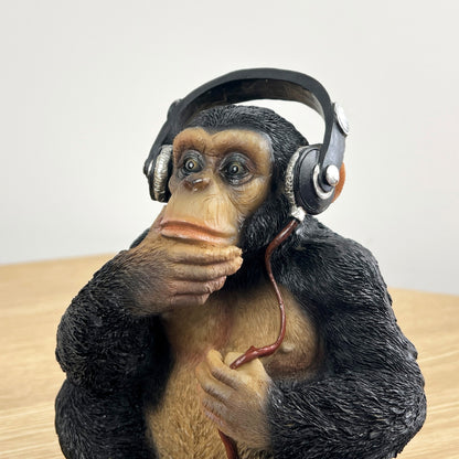 Monkey wearing Headphones Ornament