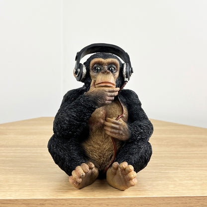 Monkey wearing Headphones Ornament