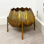 28cm Tall Large Indoor Floor Planter - Gold