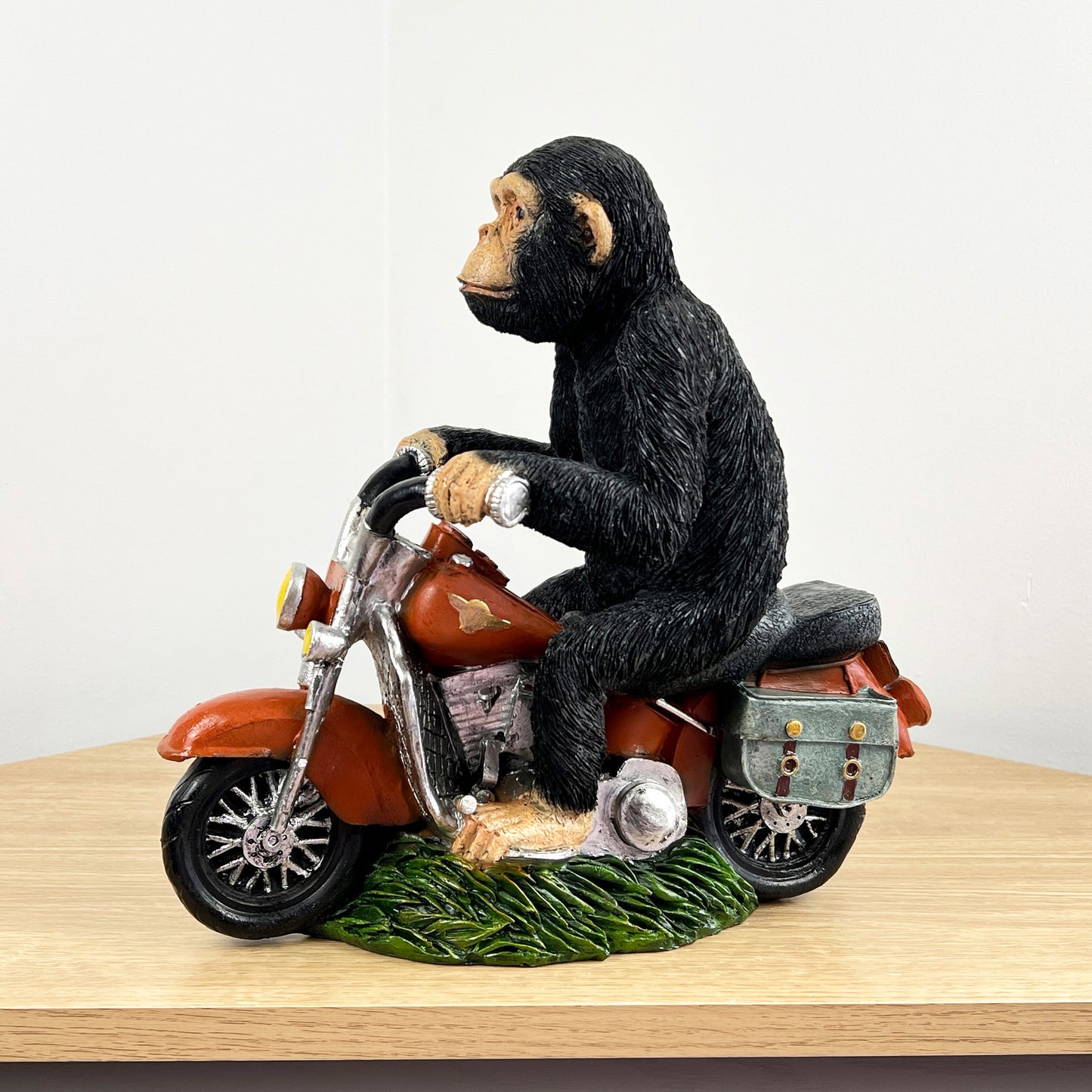 Large Monkey on Motorbike Ornament - Resin