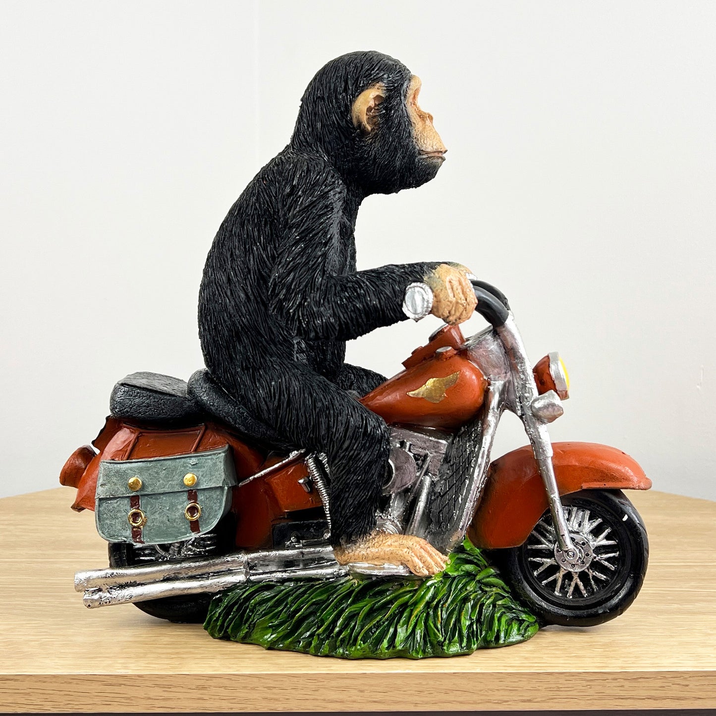 Large Monkey on Motorbike Ornament - Resin