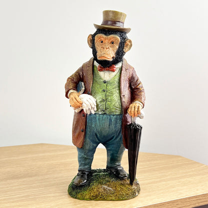 28cm English Gentlemen Monkey Ornament - Resin