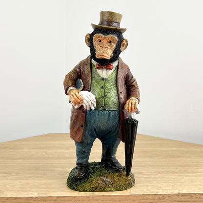 28cm English Gentlemen Monkey Ornament - Resin