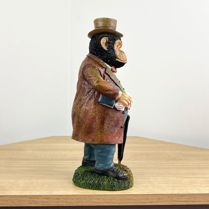 28cm English Gentlemen Monkey Ornament - Resin