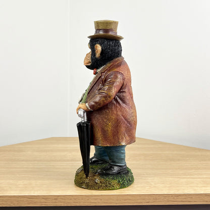 28cm English Gentlemen Monkey Ornament - Resin