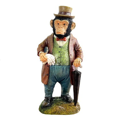 28cm English Gentlemen Monkey Ornament - Resin