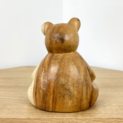 Hand Carved Wooden Bear Ornament