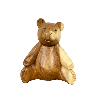 Hand Carved Wooden Bear Ornament