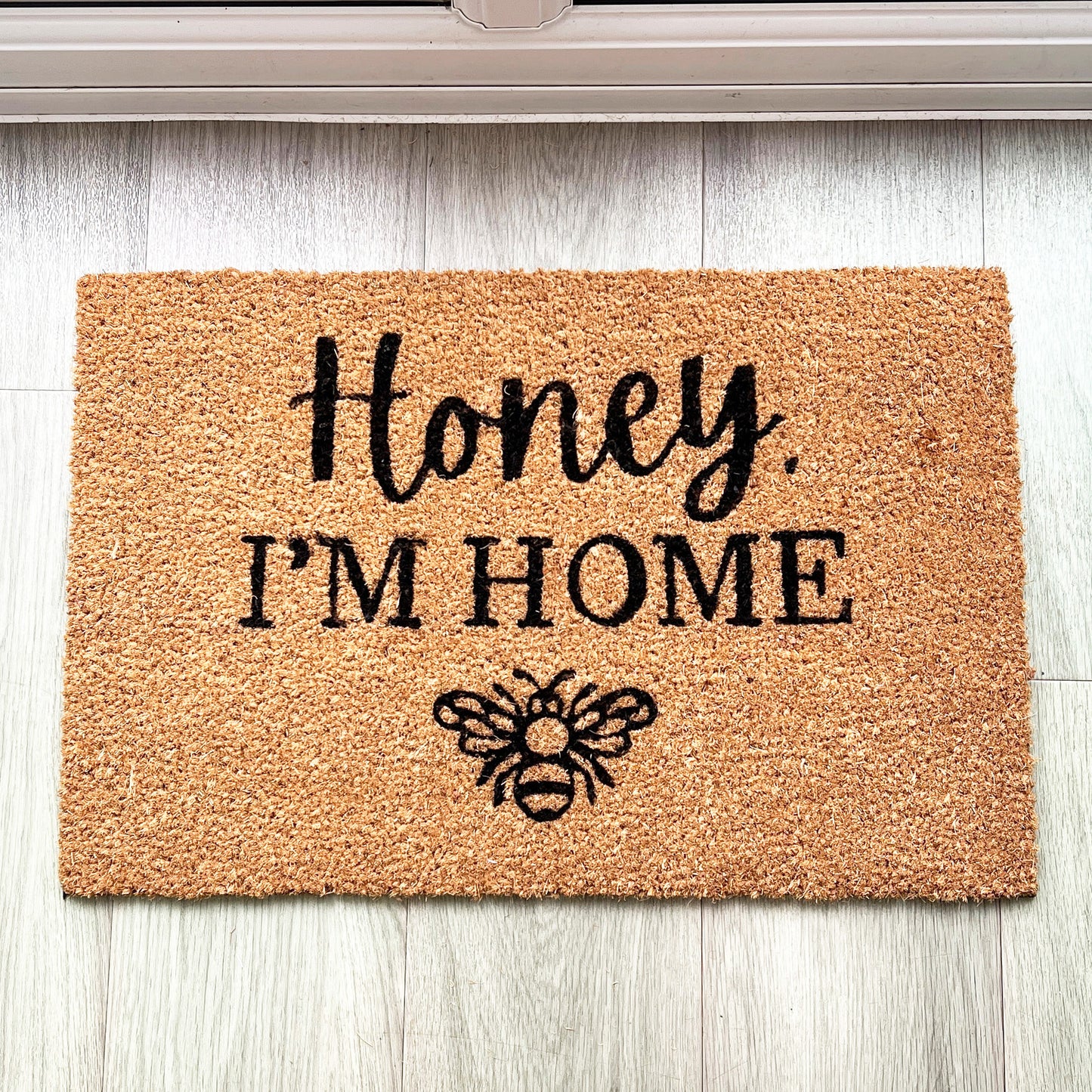 Honey I'm Home Bee Themed Coir Doormat - 60 x 40cm