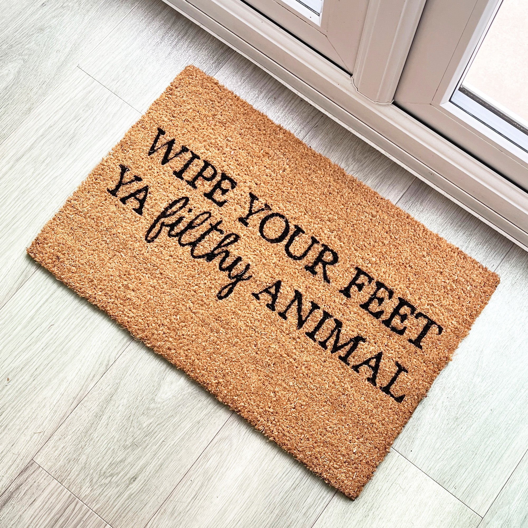 Wipe Your Feet Ya Filthy Animal' Funny Coir Doormat 60 x 40cm