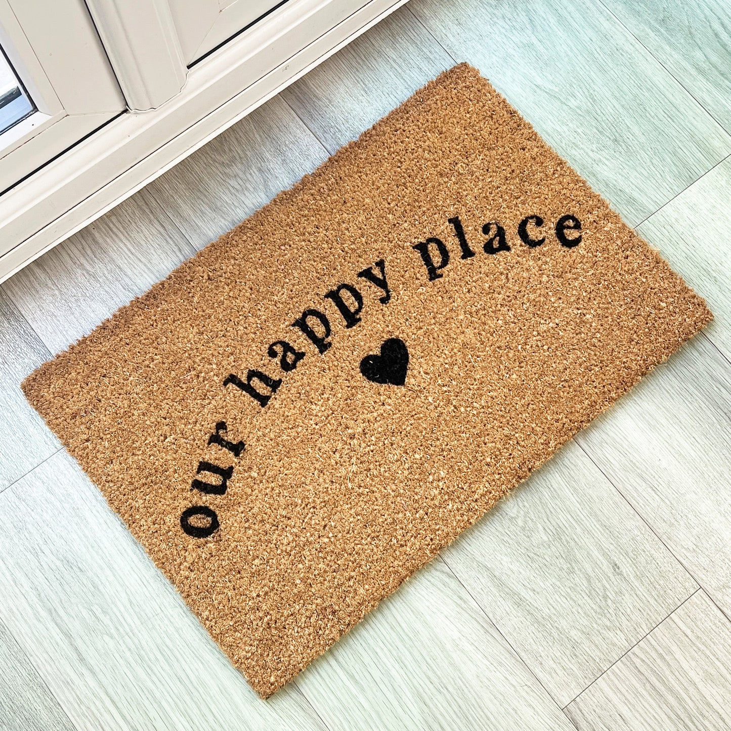 'This is our Happy Place' 🖤 Coir Doormat - 60 x 40cm