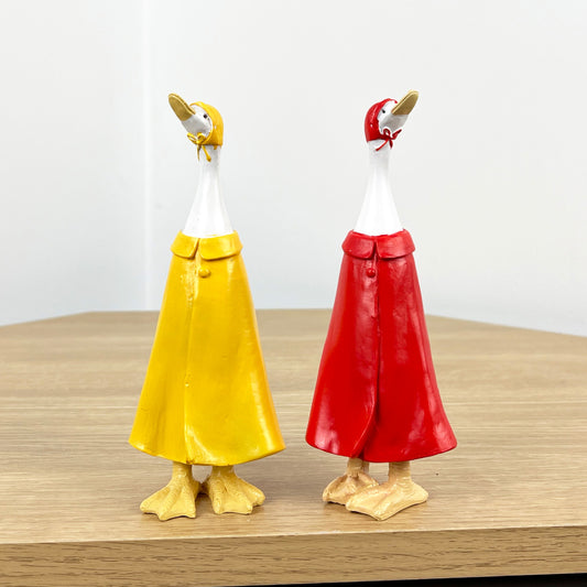 Set of 2 Raincoat Duck Ornaments – Resin